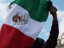 Mexican flag during the Angelus Address in St. Peter's Square on January 10, 2016. 