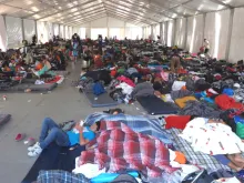 Mexico City shelter for migrant caravan. November 2018. 