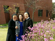 North Korean defector Mi Jin Kang, with the Korean sisters who taught her about the Catholic faith. Courtesy photo.