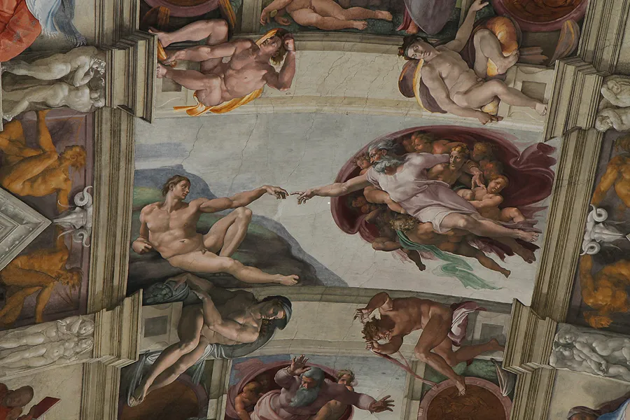 Michelangelo's fresco 'The Creation of Adam' on the ceiling of the Vatican's Sistine Chapel on Oct. 29, 2014. ?w=200&h=150