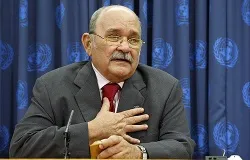 Miguel d'Escoto Brockmann, President of the sixty-third session of the UN General Assembly, at a press conference Nov. 11, 2008. ?w=200&h=150