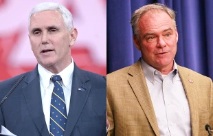 Mike Pence.   Gage Skidmore via Flickr CC BY SA 2.0. Tim Kaine. Credit: U.S. Department of Education via Wikipedia.