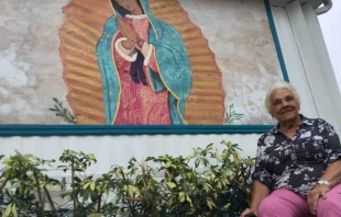 Millie Francis says she will not take down her painting of Our Lady of Guadalupe. Photo   Mark Young/Bradenton Herald