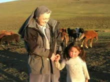 Consolata Missionaries in Mongolian steppes. 