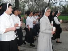  Missionary Sisters of St. Charles march for their convent in a March 2012 protest. Courtesy of United for a Better Stone Park.