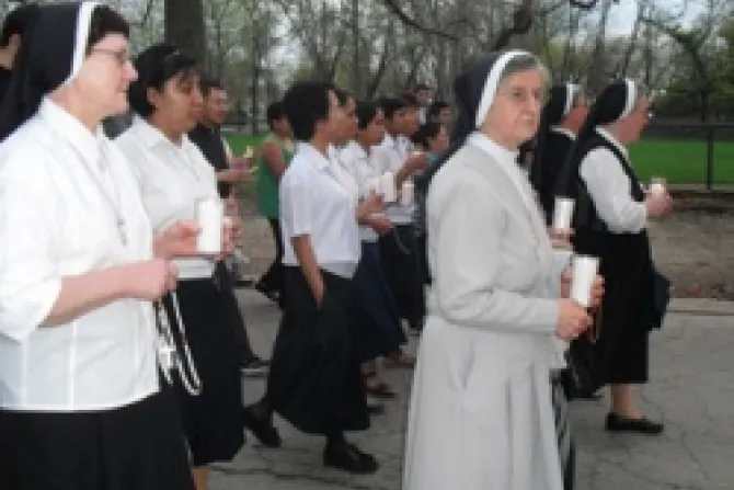 Missionary Sisters of St Charles march for their convent Courtesy of United for a Better Stone Park CNA US Catholic News 3 23 12