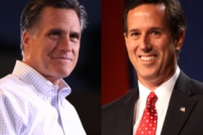 Mitt Romney Rick Santorum Credit Gage Skidmore CC BY SA 20 CNA US Catholic News 5 9 12