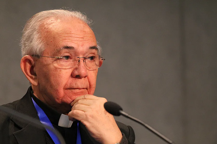 Mons. Jesus Delgado, late San Salvador Archbishop Romero's secretary, speaks to reporters at the Vatican Press Office, Feb. 4, 2015. ?w=200&h=150