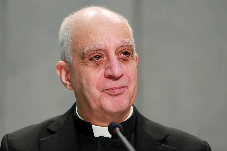 Archbishop Rino Fisichella, president of the Pontifical Council for Promoting the New Evangelization, speaks at the Holy See press office, Jan. 18, 2016. ?w=200&h=150