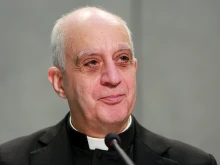 Archbishop Rino Fisichella, president of the Pontifical Council for Promoting the New Evangelization, speaks at the Holy See press office, Jan. 18, 2016. 
