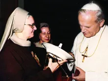 Mother Angelica with John Paul II.