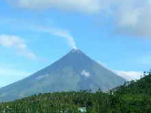 Mayon volcano, seen from Legazpi City airport, Sept. 5, 2013. 