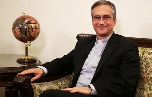 Msgr. Dario Viganò, prefect of the Secretariat for Communications, April 5, 2016.   Daniel Ibanez/CNA.