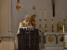 Msgr. Filardi preaches at the Mass for Marriage, June 19, 2014. 