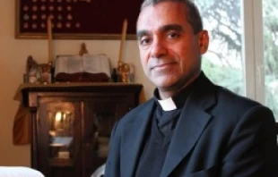 Msgr. Figueiredo speaks with CNA in Rome on Nov. 8 2013.   Alan Holdren/CNA.