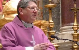 Msgr. Keith Newton, Ordinary of the Ordinariate of Our Lady of Walsingham gives a homily during Mass at the Altar of St. Joseph in St. Peter's Basilica. 