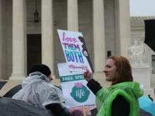 Pro-life protest outside the Supreme Court. 