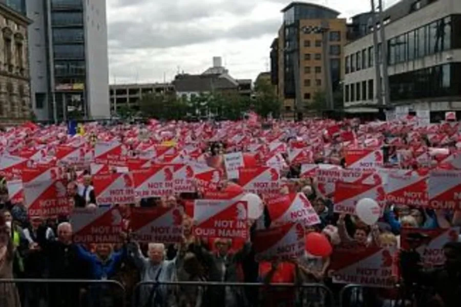 Protestors at the March for Their Lives rally in Belfast, Sept. 7, 2019. ?w=200&h=150