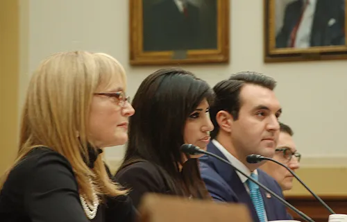 Naghmeh Abedini (center), wife of Pastor Seeed Abedini, testifies at a Dec. 12 hearing on Capitol Hill?w=200&h=150