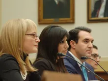 Naghmeh Abedini (center), wife of Pastor Seeed Abedini, testifies at a Dec. 12 hearing on Capitol Hill