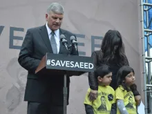 Naghmeh Abedini and family at the 2 yr anniversary of Pastor Saeed Abedini's imprisonment in Iran. 