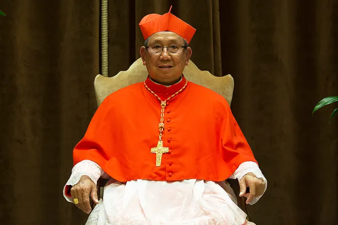New cardinal Bishop Louis Marie Ling Mangkhanekhoun Apostolic Vicar of Pakse Laos at the consistory on June 28 2017 Credit Daniel Ibanez 1 CNA