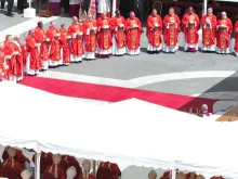 Newly appointed metropolitan archbishops from around the world at a Mass with Pope Francis in St. Peter's Square to recieve their pallia, June 29, 2017. 