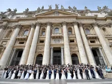 Newly married couples in St. Peter's square during the general audience on Sept. 9, 2015. 