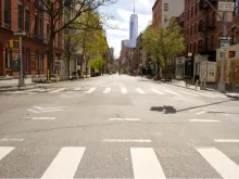 Normally busy streets in Manhattan are deserted April 10, 2020, after officials imposed a Covid-19 lockdown. 