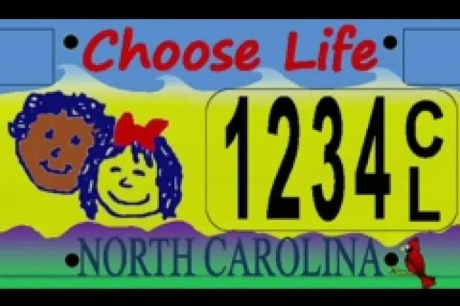 North Carolina Choose Life license plate CNA 7 15 14