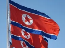 North Korea flag. 