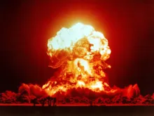 A nuclear bomb explosion at the Nevada Test Site, April 18, 1953. Photo courtesy of National Nuclear Security Administration/Nevada Site Office.