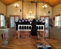 Nuns of the Benedictines of Mary, Queen of Apostles community record their Advent album. ?w=200&h=150