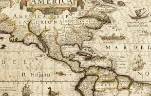 Jodocus Hondius' Map of Americas circa 1619. Rosario Fiore via Flickr (CC BY-ND 2.0) Filter added, image cropped. 