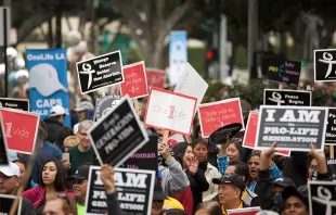 OneLife pro-life March 8 in LA, California on Jan. 23, 2016. Courtesy of the Archdiocese of LA. 
