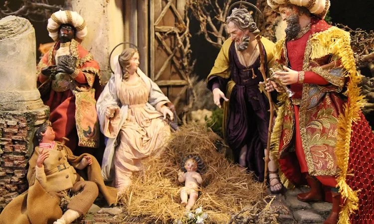 One of the Nativity sets on display at the 100 Cribs exhibit at the Basilica of St Mary del Popolo in Rome Dec 15 2014 Credit Bohumil Petrik CNA CNA 12 15 14