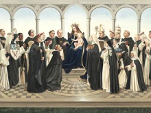 Detail from Bernadette Carstensen's "Our Beloved Dominican Saints", a previous entry in the Catholic Arts Competition and Exhibition. Photo courtesy of the Saint Vincent Gallery.