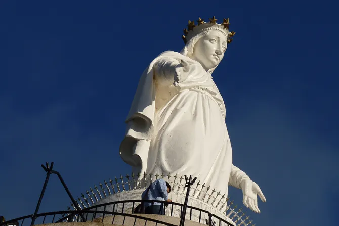 Our Lady of Lebanon statue at Harissa Lebanon on Nov 1 2014 Credit Kevin Jones CNA 2 CNA 11 14 14