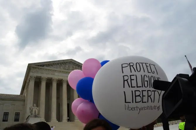 Outside 25 of the Supreme Court in Washington DC during the courts ruling in favor of legalizing gay marriage on June 26 2015 Credit Addie Mena CNA 6 26 15