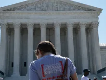 Outside of the US Supreme Court House in Washington DC during the June 2015 ruling on the death penalty. 