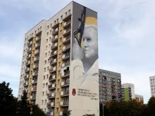 The mural of St. John Paul II in Stalowa Wola, Poland. 
