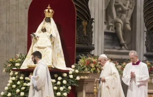 Pope Francis celebrates Mass for Solemnity of Mary, Mother of God Jan. 1, 2020.   Pablo Esparza/CNA.