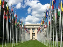 The Palace of Nations in Geneva, Switzerland, which houses the meeting room of the UN Human Rights Council.