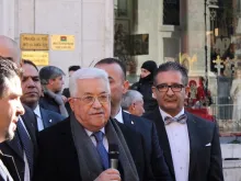 Palestinian President Mahmoud Abbas inagurates the new Palestinian Embassy to the Holy See Jan. 14, 2017. 