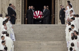 Pallbearers with the late SC Justice Antonin Scalia at Basilica of the National Shrine of the Immaculate Conception, February 20, 2016.   Drew Angerer/Getty Images.