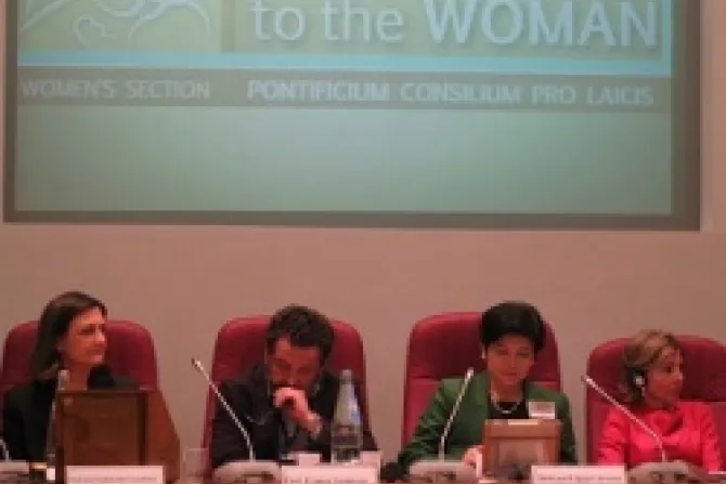 Panel participants in the 2013 Womens Conference exploring JPII s Milieris Dignitatum
