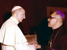 Bl. Paul VI meets with Bl. Oscar Romero at the Vatican, June 21, 1978. 