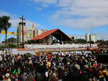 Pope Francis says Mass at Christ the Redeemer Square in Santa Cruz de la Sierra, Bolivia, July 9, 2015. 