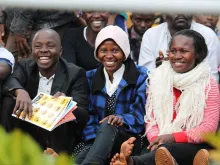 Young Catholics attend a papal Mass in Uganda. 