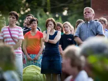 Parishioners from Bl Teresa of Calcutta parish in Ferguson, Mo., gathered for a prayer vigil for peace after the killing of Michael Brown on Aug. 9. 